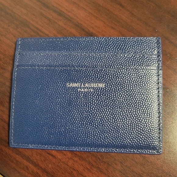 YSL Saint Laurent Paris Card Holder Navy NEW 100% Authentic - Picture 2 of 5